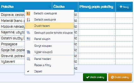 6) Vyplňte Rozpočet projektu.