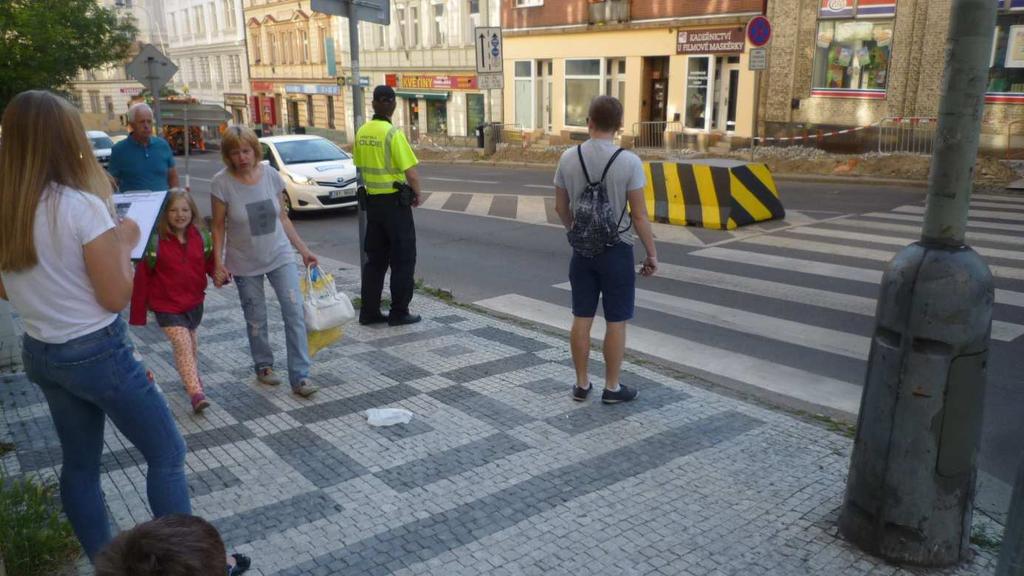 4. křižovatka Na Zatlance, Ostrovského, U Santošky 5. křižovatka U Nikolajky 19.6.2017 - monitoring rizikových míst žáky 9. ročníku 31.8.2017 - setkání s p. Klimešovou (org.