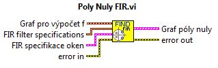 obr 30. Vykreslování pólu a nul obou filtrů Pro vykreslování pólů a nul má každý filtr svůj vlastní podprogram.