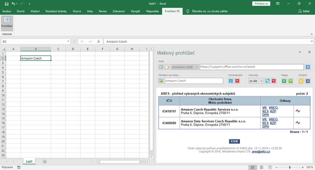 Odinstalace Deaktivujte doplněk v Excelu a odinstalujte jej prostřednictvím dialogu Programy a funkce.