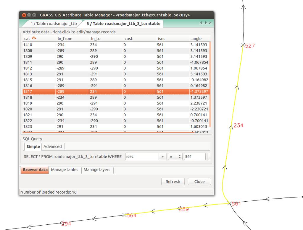 Every possible turn on any possible intersection is represented by unique record (line).