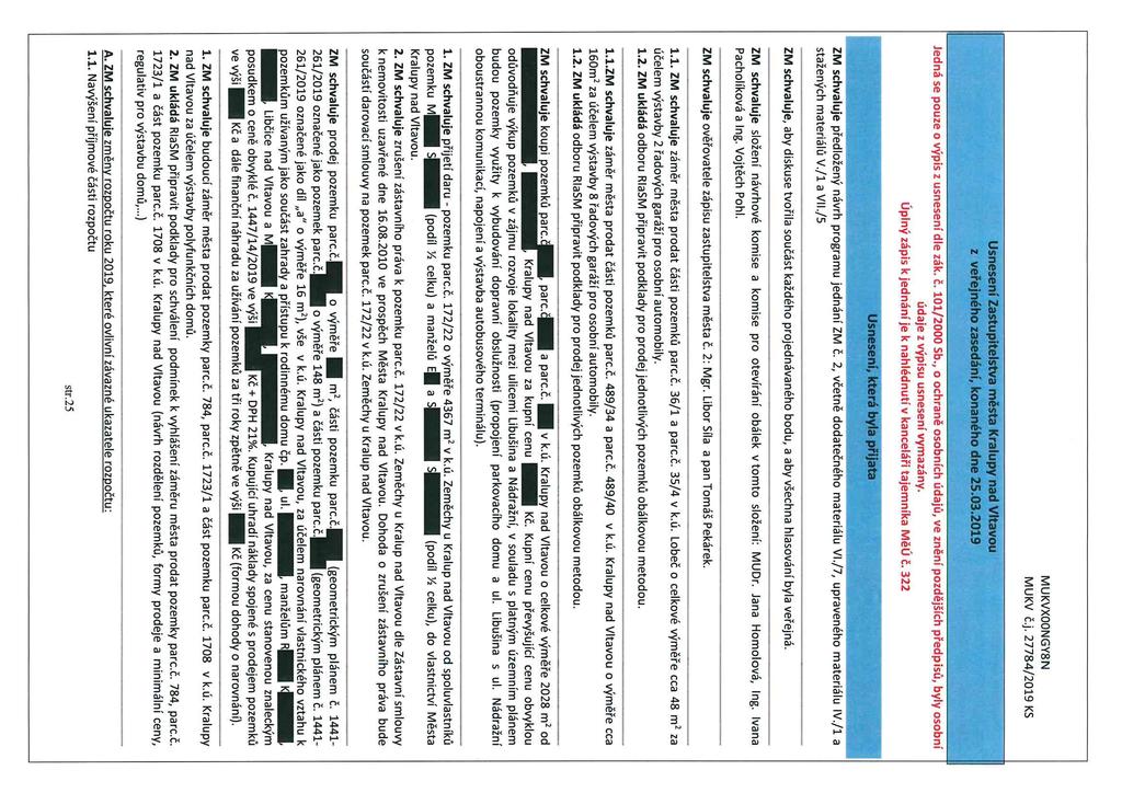 MUKVXOONGY8N MUKV č.j. 27784/2019 KS Usnúrúní 7 ia.l»itelstva měst-a Kralupy nad Vltavou z veřejného zaspdiní koninpho dnp?'i03 íolq í l jedná se pouze o výpis z usnesení dle zák. č. 101/2000 sb.