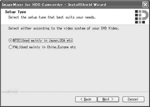 [Install]. Spustí se instalace softwaru ImageMixer for HDD Camcorder.