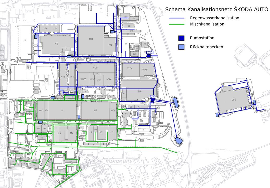 Vodní hospodářství Odpadní vody schéma kanalizační sítě Oddílná kanalizace Jednotná