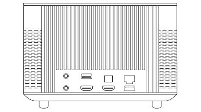 Domácí projektor Vstupy / Výstupy Earphone Sluchátka USB 2.0 Konektor pro připojení USB kabelu typu 2.0 USB 3.0 Konektor pro připojení USB kabelu typu 3.
