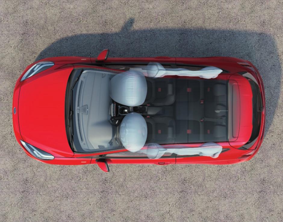Bezpečnost a zabezpečení Fiesta ST-Line s volitelnou sadou Interior Race Plus.