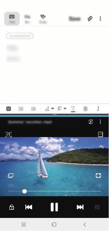 Aplikace a funkce Více oken Úvod Funkce Více oken umožňuje spustit dvě aplikace zároveň v zobrazení rozdělené obrazovky.