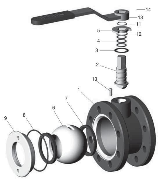 KULOVÝ KOHOUT HORKOVODNÍ, PŘÍRUBOVÝ PN 16/25/40 BALL VALVE FOR HOT WATER, FLANGED TYPE PN 16/25/40 K85 111 516/525/540 WK 2a Barva nátěru tělesa /Color of body paint modrá /blue Použití / Application