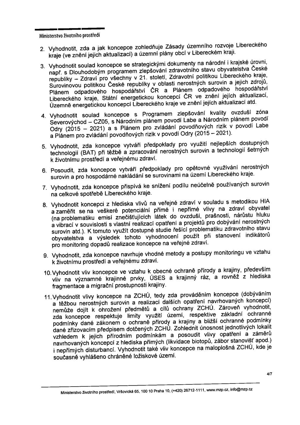 2. Vyliodnotit, zda a jak koncepce zohlednuje Zasady uzemniho rozvoje Libereckeho kraje (ve zneni jejich aktualizaci) a uzemni plany obci v Libereckem kraji. 3.