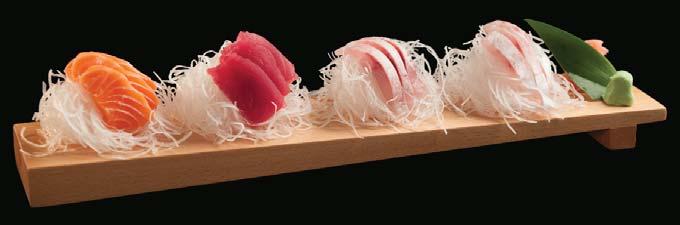Hlavní jídla Sashimi set HANA Special Set 21. Švestka 299,- Kč losos 3 kusy, tuňák 3 kusy 22. Orchidej 369,- Kč losos 3 kusy, tuňák 3 kusy, pražma 3 kusy 23.