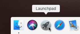 ikonu Launchpadu a poté na ikonu Microsoft