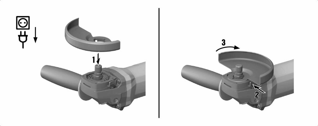 Broušení povrchů s rukojetí s tlumením vibrací (a h,ag ) Broušení brusným papírem (a h,ds ) Nejistota (K) AG 125-13S 5,3 m/s² 4,0 m/s² 1,5 m/s² 6 Uvedení do provozu POZOR Nebezpečí poranění.