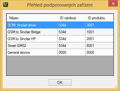 Jazyk program USBCommunicator umožňuje pracovat s řadou zařízení. Je pro ně k dispozici anglická, německá, česká, slovenská, polská, chorvatská a maďarská verze programu.