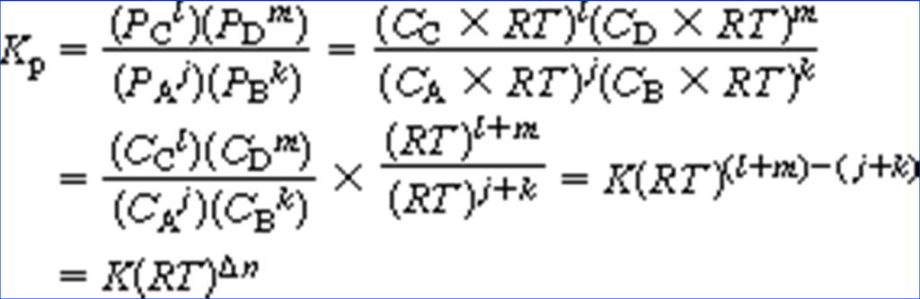 Rovnovážná konstanta j A + k B l C + m D
