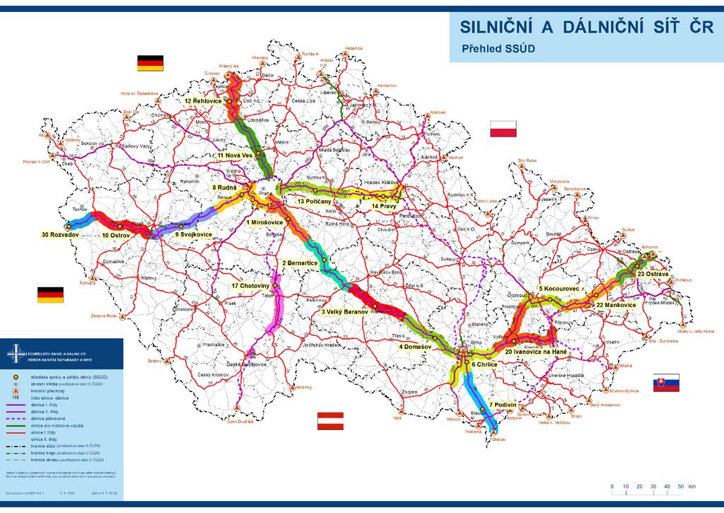 Obrázek 1 Působnost jednotlivých SSÚD Jedinou výjimkou, kde zimní údržbu dálnice I.