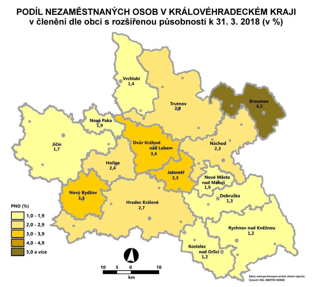 3. MAPA Podíl nezaměstnaných