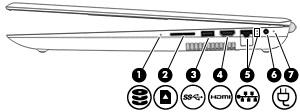 Součást Popis (7) Konektor napájení Slouží k připojení adaptéru střídavého proudu.