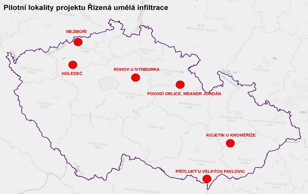 Uplatnění technologií umělé infiltrace a břehové infiltrace pro zvýšení zdrojů podzemní vody Výzkumný projekt posuzující funkčnost jednotlivých technologií