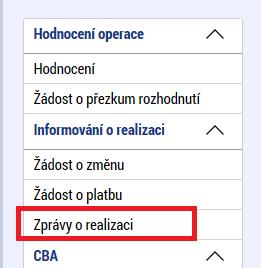 Založení nové ZoR příjemce je informován depeší 1PD a 20PD před Datem předpokládaného předložení ŽoP/ZoR v případě, že se