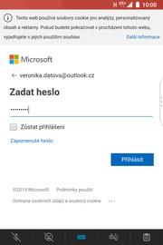 Zadáte své heslo k e-mailovému účtu a stisknete tlačítko Přihlásit. 6.