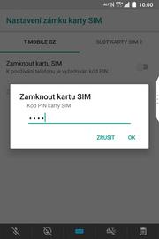 25 z 38 Zapnutí PIN kódu Nastavení. Vyberete možnost Zabezpečení a poloha. 3. Dále zvolíte Zámek karty SIM.