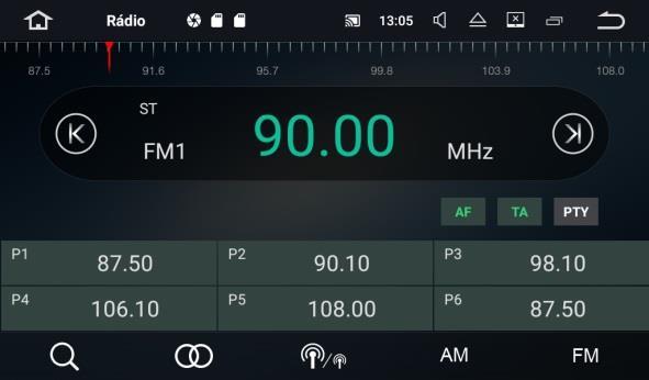 4.16 Rádio Aplikace ovládající FM rádio. Spuštění FM rádia je možné také přes Základní obrazovku. Zařízení podporuje RDS funkce FM (automatické přelaďování, názvy stanic, názvy písní atd.).