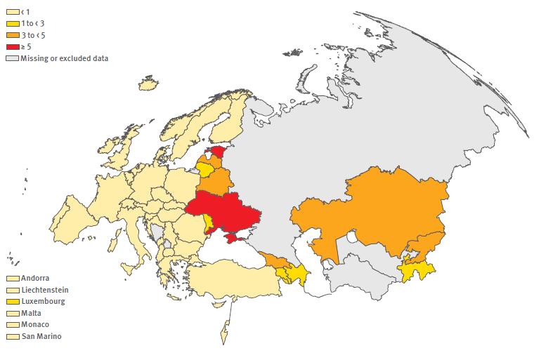 21 Source: ECDC/WHO 2015 Nově hlášené případy HIV