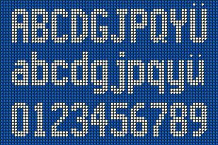 1 Bold 6/7 výška velkého písmene 7 pix + 2 pix pro pro diakritiku + 1 pix pod řádek Font č.