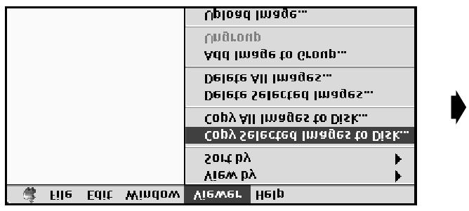 Použití náhledového okna Macintosh 1. Zobrazte náhledy snímků v Náhledovém okně (stránka 16). Pokud se zobrazí ikona Sada snímků, poklepejte na ni.