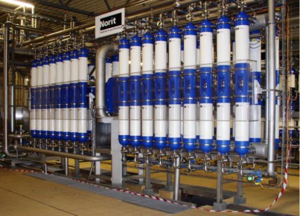 Recyklace vody na filtraci Norit Recyklace vratné vody ze sanitačních procesů pomocí ultrafiltrace.