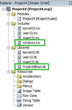 první části. 2. Přidáme do aplikace soubor windows.inc.