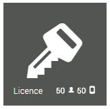 Licencování v Access Commanderu Na Dashboardu administrátora je v dlaždici Licence vidět aktuální počet licencovaných zařízení a uživatelů Docházky.