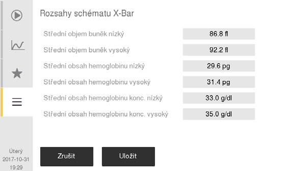 nastavení (1) Nastavení ID zařízení Nastavení vysoké nadmořské výšky Nabídka Pokročilé nastavení (2)