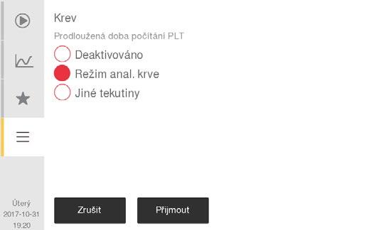 7. Struktura nabídky a Pokročilé nastavení Nastavení pokročilých parametrů Obrázek 123: Nastavení prodloužené doby počítání PLT Nastavení prodloužené doby počítání PLT* Tato funkce umožňuje