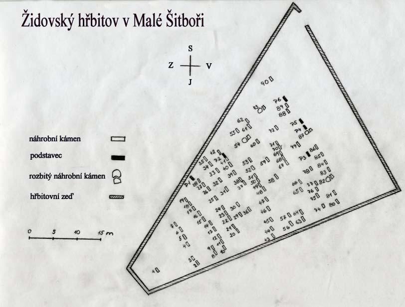 Mapka židovského hřbitova v