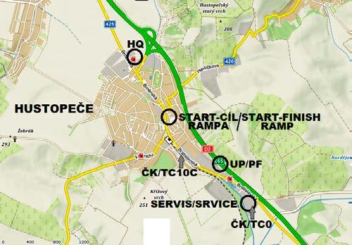 MAP HUSTOPEČE MAPA