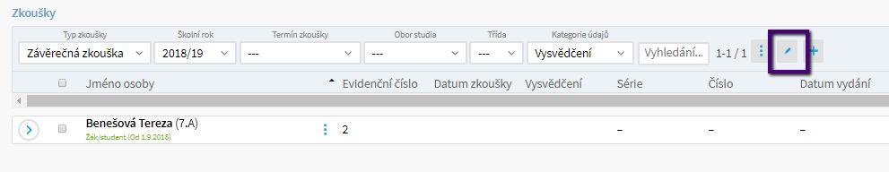 Do tabulky doplníme údaje k potřebným dokumentům: sérii, číslo, datum vydání, místo vydání.