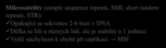 PMS2 DNA Germinální loss of function mutace