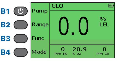 Pohled shora Vizuální alarm Vizuální alarm Tlačítka ovládání Displej 2.