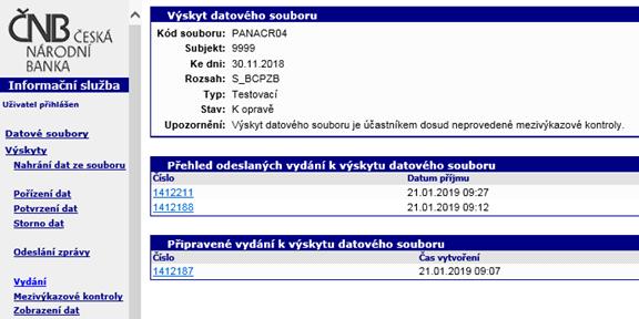 Odeslání zprávy do systému probíhá prostřednictvím pole Odeslání zprávy z nabídky na levé straně.