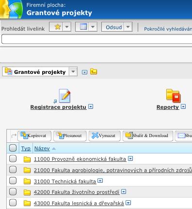 modulů vyberete grantové projekty