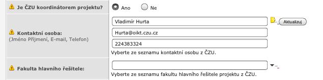 5. Význam ikon ve formuláři Kliknutím na ikonu hlavy vyberete osobu z adresáře