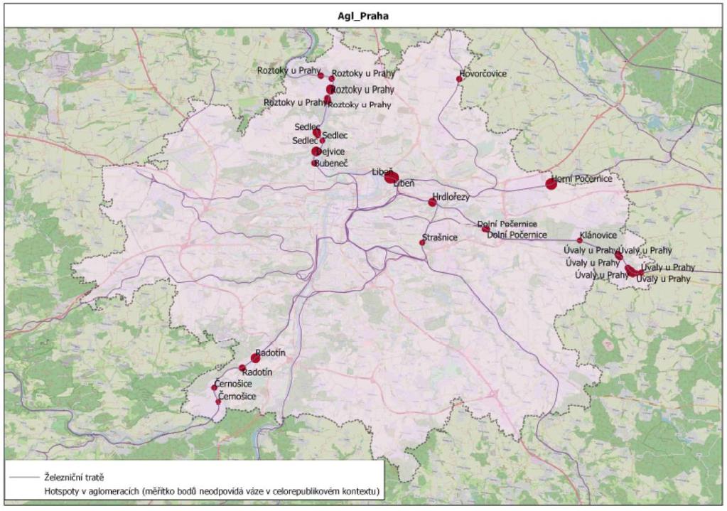 Obr. 9: Přehledná situace a suhrnná lkalizace identifikvaných kritických míst Zdrj: [17] Citace z Akčníh plánu prtihlukvých patření na železničních tratích v aglmeraci Praha [17]: Z tabulky výše je