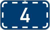 1.2.20 Číslo silnice (č. IS 16b) (1) Značka informuje o třídě a číslu silnice. Silnice I. třídy se označují jedno nebo dvoucifernými čísly, silnice II. třídy se označují trojcifernými čísly (obr.