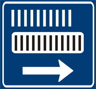 (7) Vzhledem k tomu, že sestava uvedených návěstí umístěných nad vozovkou stanoví způsob řazení do řadicích pruhů, musí být značkou označen každý řadicí pruh.