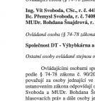 , the Business Corporations Act): Ing.Vít Svoboda, CSc., birth ID No.: 441231/098 Petr Těhník, birth ID No.: 630213/1484 Bc. Přemysl Svoboda, birth ID No.: 740820/5079 Jiří Těhník, birth ID No.
