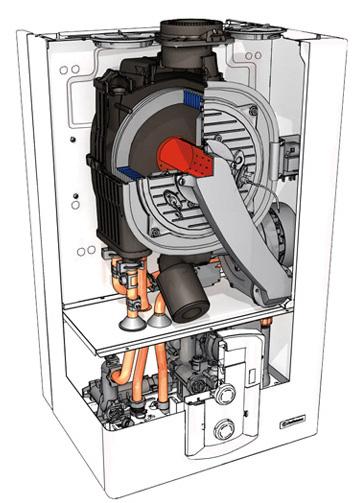 topení nebo ohřev teplé vody Kompaktní hydraulický blok včetně velkokapacitního by-passu, filtru topení, a třícestného ventilu pro zásobník Regulace kotle s