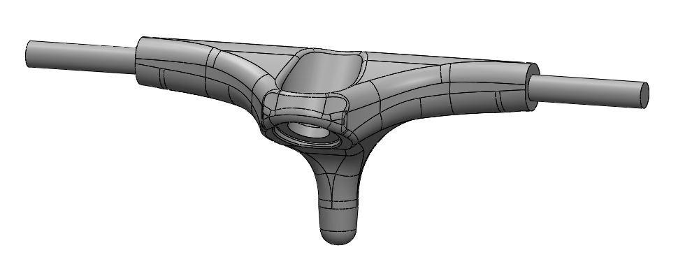 3.3. Vytvoření bionické konstrukce V této kapitole byl řešen návrh odlehčených konstrukcí pro dvě vybrané součásti ze skateboardu.