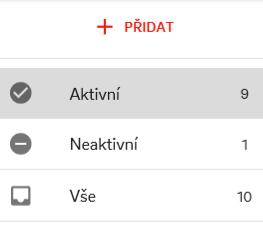 Přístup do většiny funkcionalit a nastavení naleznete na horní liště vlevo po kliknutí na ikonu tři pruhů (zobrazená nabídka je dále označovaná jako menu ): Menu V menu je možné vybrat si požadovanou