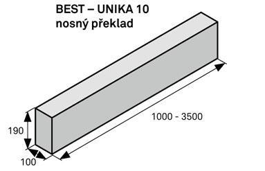 povrch STANDARD ZDICÍ SYSTÉMY BEST - UNIKA 10 nosný překlad 100 527,00 BEST - UNIKA 10 nosný překlad 125 658,00 BEST - UNIKA 10 nosný překlad 150 791,00 BEST - UNIKA 10 nosný překlad 175 968,00 BEST